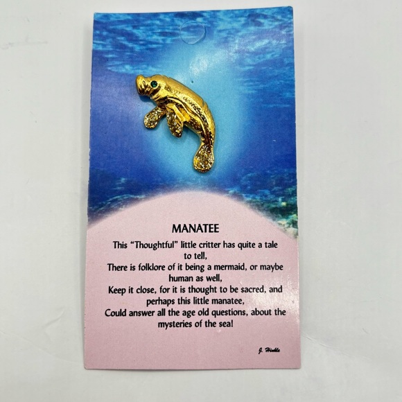 Gold Manatee Brooch - Picture 1 of 4